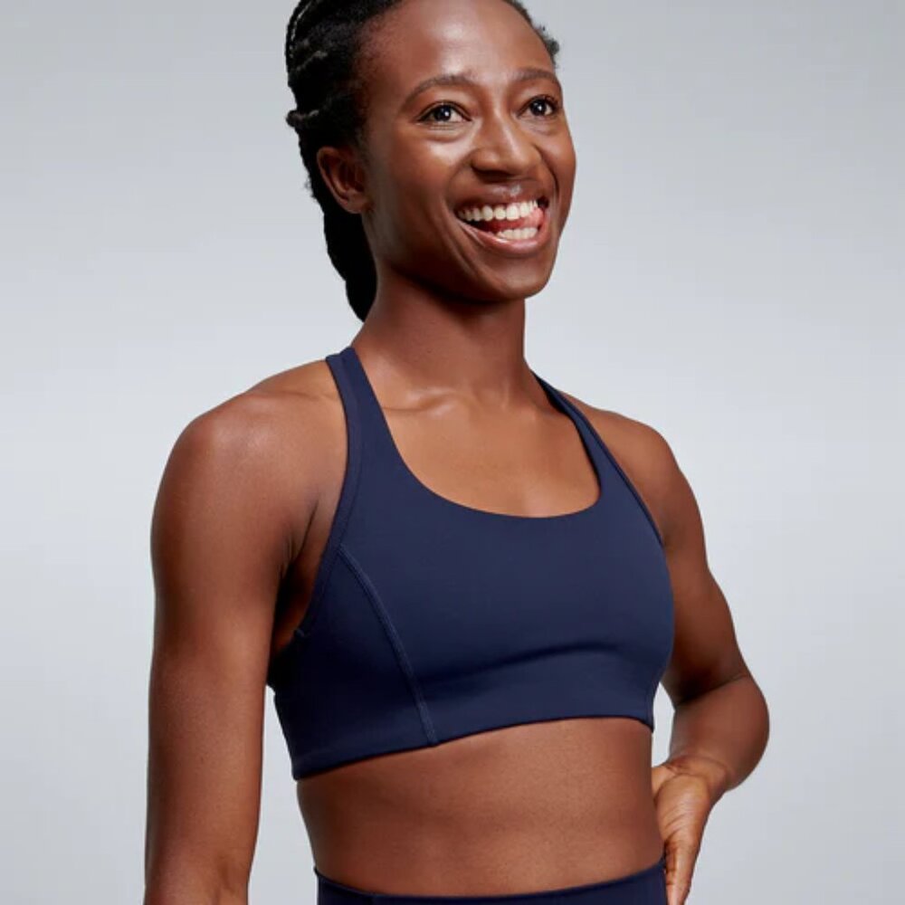 New with tags unworn LNDR Fatal Attraction Sports Bra - Deep Navy